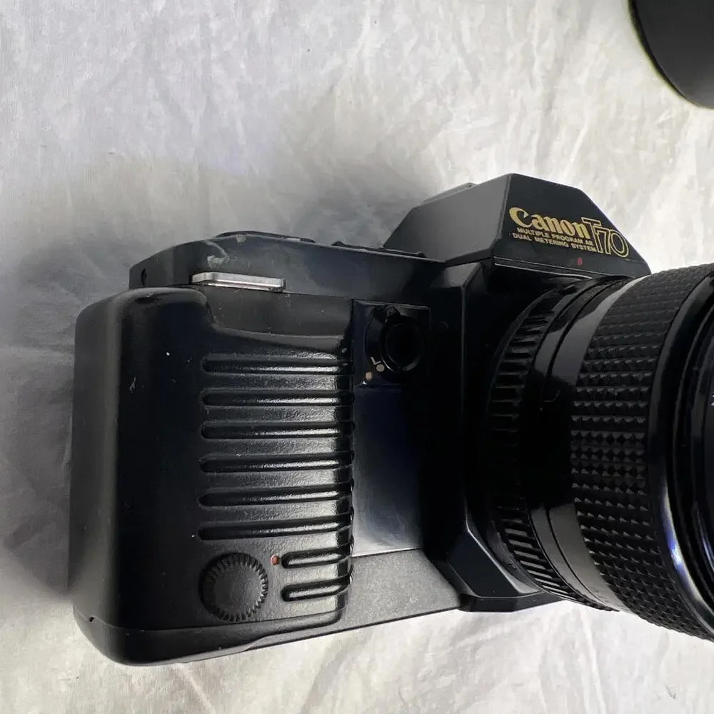 Canon T70 35mm Film SLR Camera w/3 lenses Tested Working*